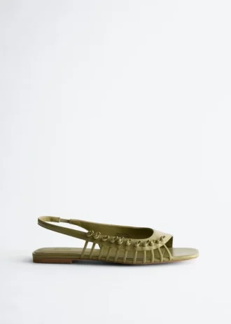 Leder-Slingback-Sandalen