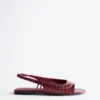 Leder-Slingback-Sandalen