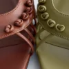 Leder-Slingback-Sandalen