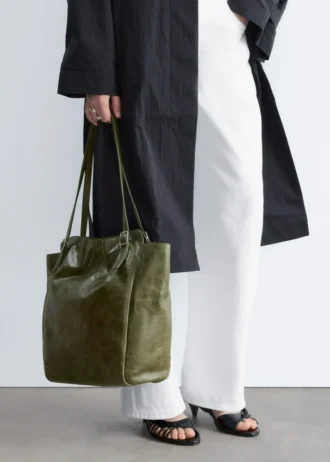 Leder-Tragetasche mit Schnallenriemen