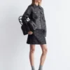 Lederjacke mit aufgesetzten Taschen