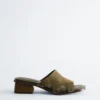 Ledersandalen mit Blockabsatz Ledersandalen mit Blockabsatz
