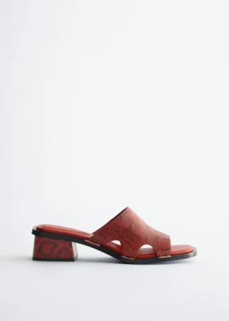 Ledersandalen mit Blockabsatz