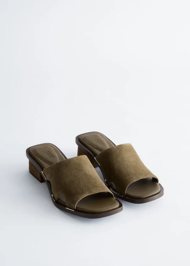 Ledersandalen mit Blockabsatz Ledersandalen mit Blockabsatz