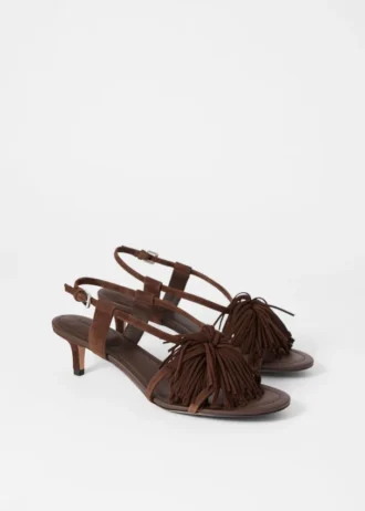 Ledersandalen mit Fransen