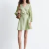 Leinen-Wickel-Minikleid