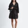 Leinen-Wickel-Minikleid