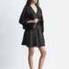 Leinen-Wickel-Minikleid