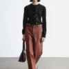 Lässige Baumwollhose mit weitem Bein Lässige Baumwollhose mit weitem Bein