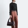 Lässige Baumwollhose mit weitem Bein Lässige Baumwollhose mit weitem Bein