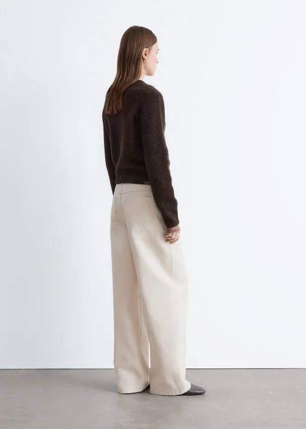 Lässige Baumwollhose mit weitem Bein Lässige Baumwollhose mit weitem Bein