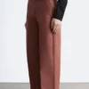 Lässige Baumwollhose mit weitem Bein Lässige Baumwollhose mit weitem Bein