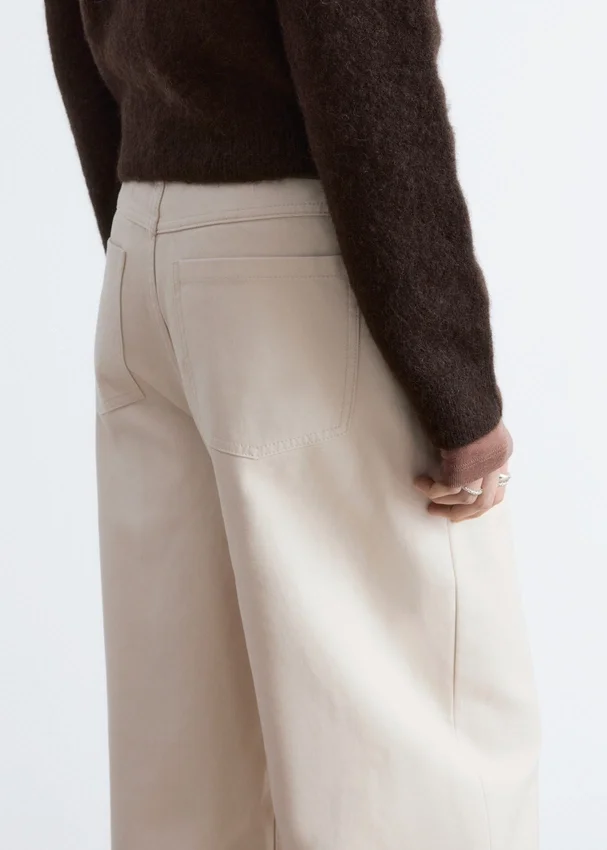 Lässige Baumwollhose mit weitem Bein Lässige Baumwollhose mit weitem Bein