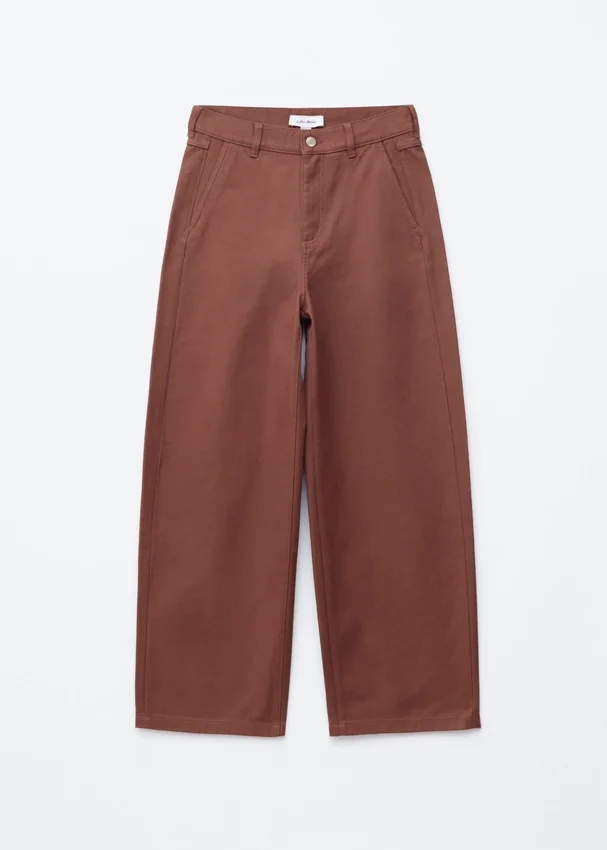 Lässige Baumwollhose mit weitem Bein Lässige Baumwollhose mit weitem Bein