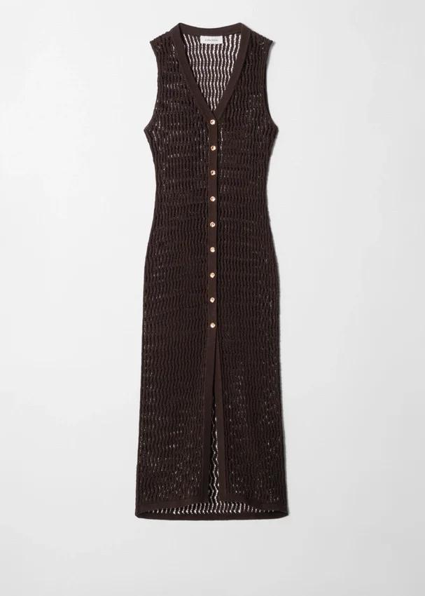 Maxikleid aus offenem Strick Maxikleid aus offenem Strick