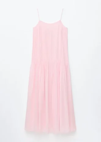 Maxikleid mit plissiertem Oberteil