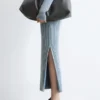 Maxikleid mit Rippenmuster und Reißverschluss Maxikleid mit Rippenmuster und Reißverschluss