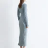 Maxikleid mit Rippenmuster und Reißverschluss Maxikleid mit Rippenmuster und Reißverschluss