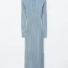 Maxikleid mit Rippenmuster und Reißverschluss Maxikleid mit Rippenmuster und Reißverschluss