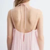 Maxikleid mit Trägern und Stickerei Maxikleid mit Trägern und Stickerei
