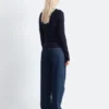 Merino-Wolloberteil mit halber Knopfleiste