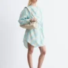 Midikleid mit bedrucktem Wasserfallausschnitt