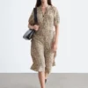 Midikleid mit Bindegürtel