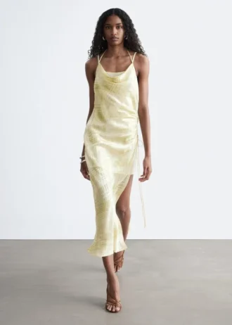 Midikleid mit Jacquard-Cowl-Ausschnitt