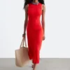 Midikleid mit Rippmuster Midikleid mit Rippmuster