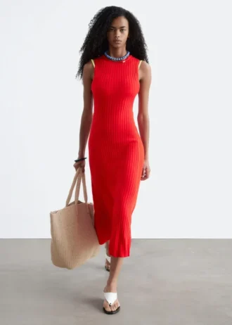 Midikleid mit Rippmuster