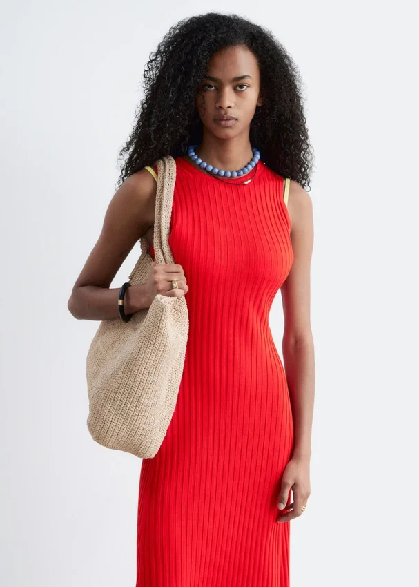 Midikleid mit Rippmuster Midikleid mit Rippmuster