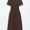 Midikleid mit Smokarbeit