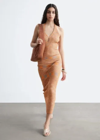 Midikleid mit Spacedye-Effekt und Neckholder Midikleid mit Spacedye-Effekt und Neckholder