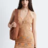 Midikleid mit Spacedye-Effekt und Neckholder Midikleid mit Spacedye-Effekt und Neckholder