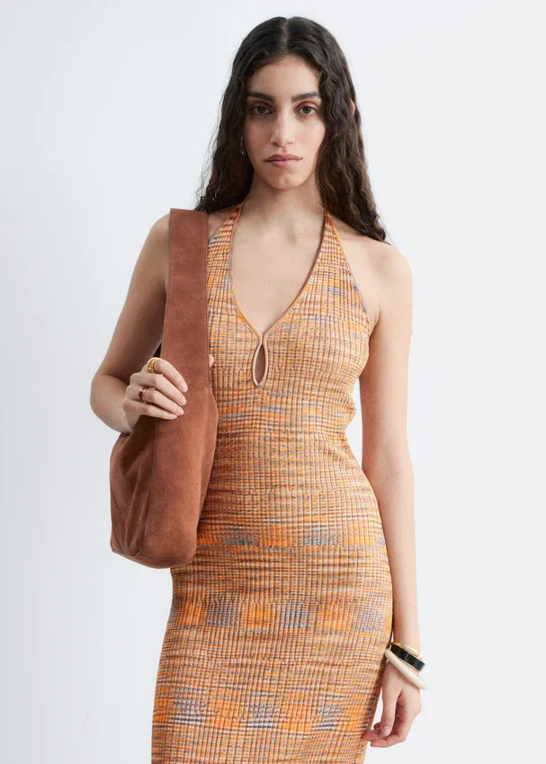 Midikleid mit Spacedye-Effekt und Neckholder Midikleid mit Spacedye-Effekt und Neckholder