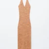 Midikleid mit Spacedye-Effekt und Neckholder Midikleid mit Spacedye-Effekt und Neckholder