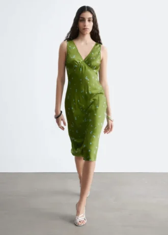 Midikleid mit V-Ausschnitt