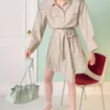Mini-Hemdkleid mit Bindegürtel Mini-Hemdkleid mit Bindegürtel