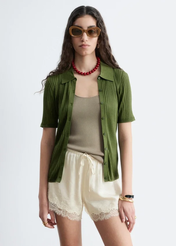Mini-Shorts mit Jacquard-Spitze Mini-Shorts mit Jacquard-Spitze