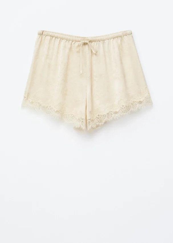 Mini-Shorts mit Jacquard-Spitze Mini-Shorts mit Jacquard-Spitze