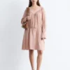 Minikleid mit V-Ausschnitt und Kordelzug Minikleid mit V-Ausschnitt und Kordelzug