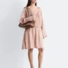 Minikleid mit V-Ausschnitt und Kordelzug Minikleid mit V-Ausschnitt und Kordelzug