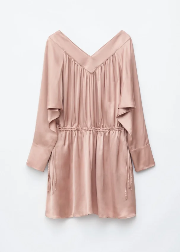 Minikleid mit V-Ausschnitt und Kordelzug Minikleid mit V-Ausschnitt und Kordelzug