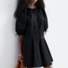 Minikleid mit voluminösen Ärmeln