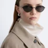 Ovale Sonnenbrille mit Drahtgestell