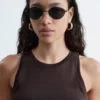 Ovale Sonnenbrille mit Drahtgestell