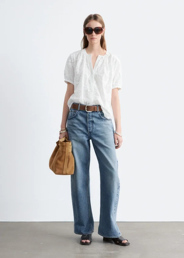 Oversized-Bluse mit Puffärmeln Oversized-Bluse mit Puffärmeln