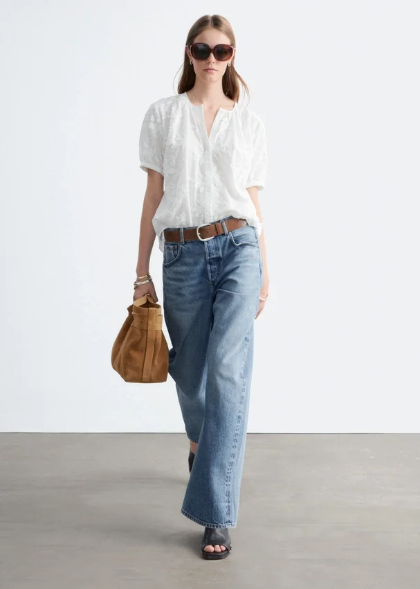 Oversized-Bluse mit Puffärmeln Oversized-Bluse mit Puffärmeln