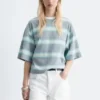 Oversized-T-Shirt aus Baumwolle mit Streifenmuster Oversized-T-Shirt aus Baumwolle mit Streifenmuster