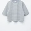 Oversized-T-Shirt aus Baumwolle mit Streifenmuster Oversized-T-Shirt aus Baumwolle mit Streifenmuster